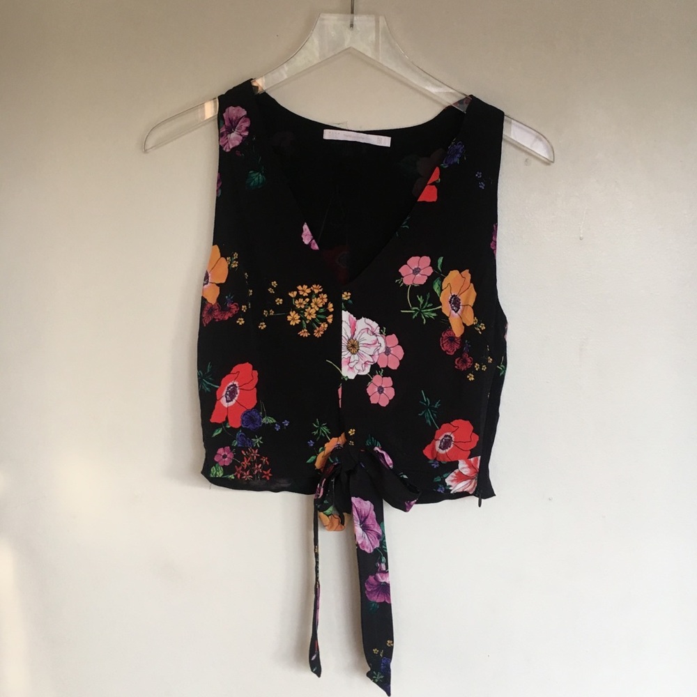 Zara - Flower Power Tie Top